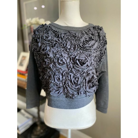 BRUNELLO CUCINELLI Floral Applique Cropped Sweatsh - Picture 3 of 7